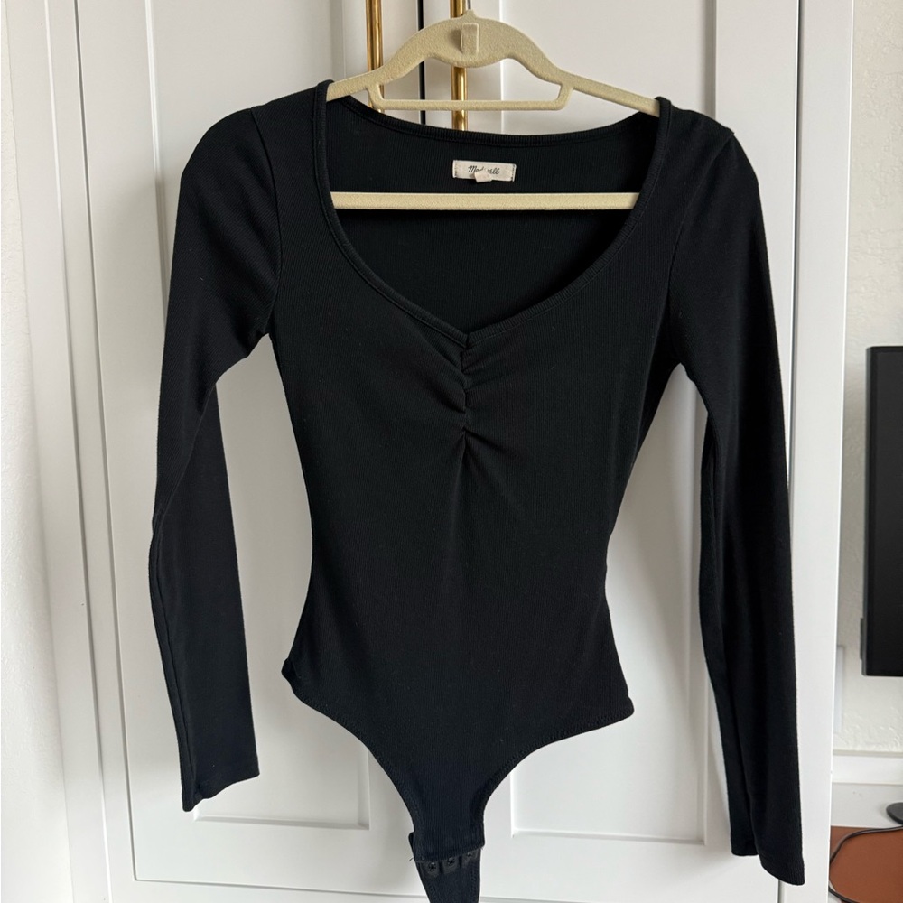 Madewell Black Long Sleeve Bodysuit